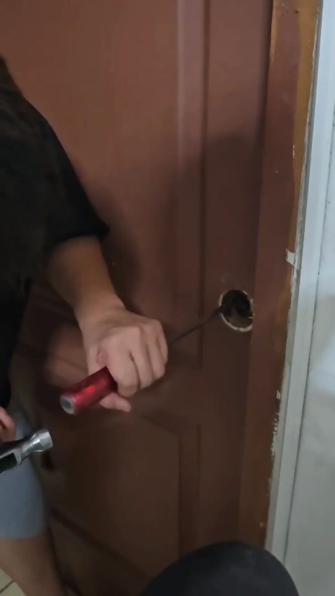 Prying the Door Latch Mechanism